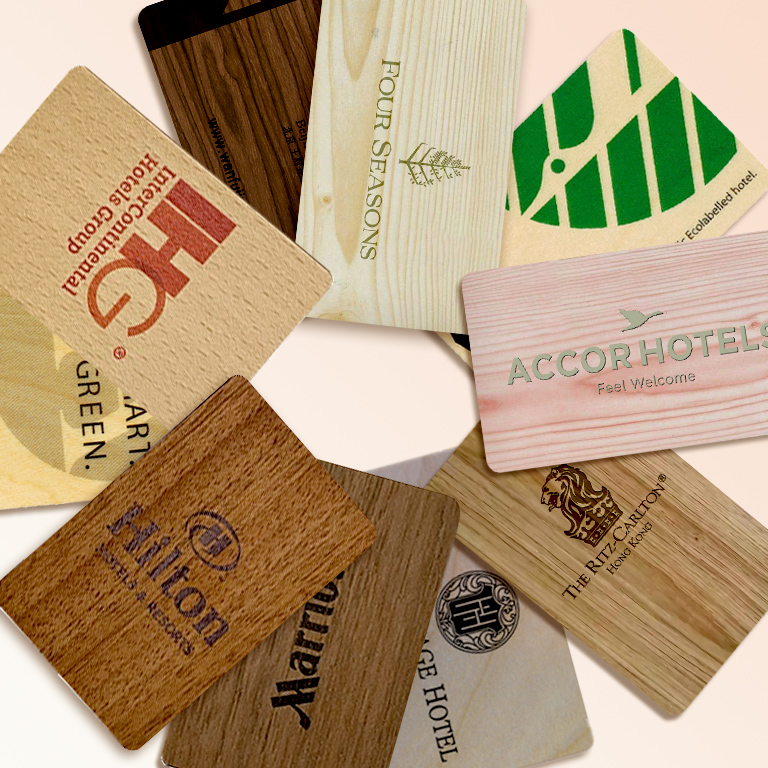hotel wooden card
