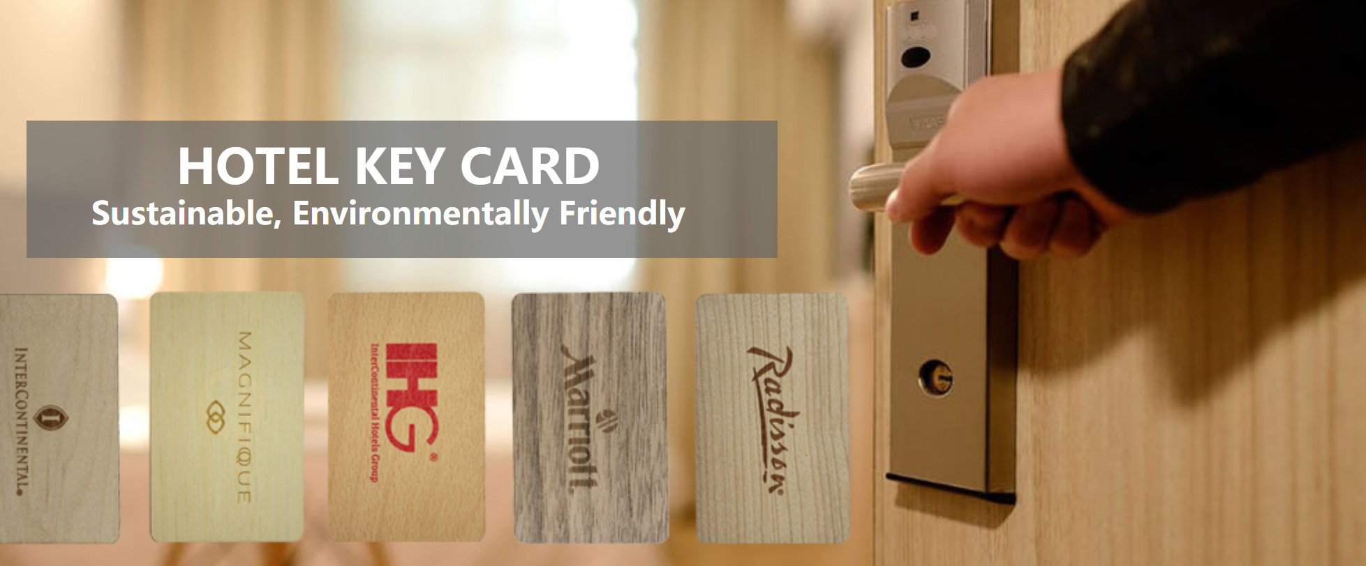 tarjetas de madera de hotel