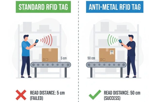 Standard Tag vs. Anti-metal Tag