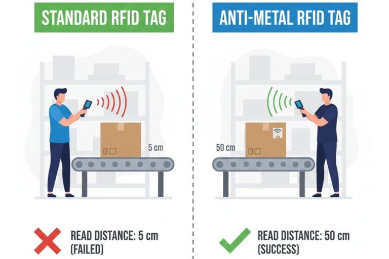 Standard Tag vs. Anti-metal Tag