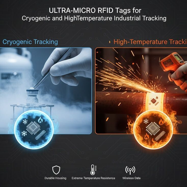 ultra-micro RFID Tags for Cryogenic and High-Temperature Industrial Tracking