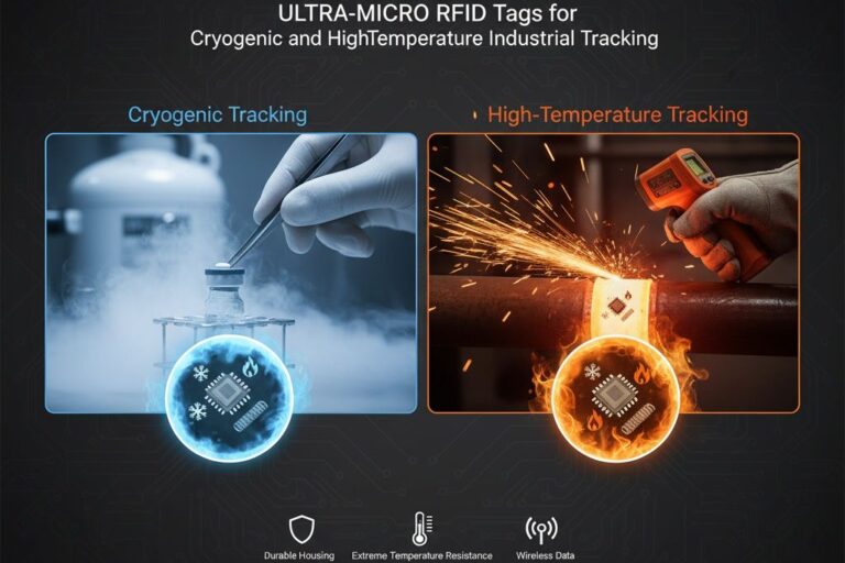 ultra-micro RFID Tags for Cryogenic and High-Temperature Industrial Tracking