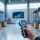 Professional RFID handheld reader scanning UHF RFID tags in a modern warehouse environment with clean shelving and digital dashboard
