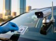 UHF windshield RFID tag for Kenya NTSA vehicle registration with Nairobi cityscape and traffic reader