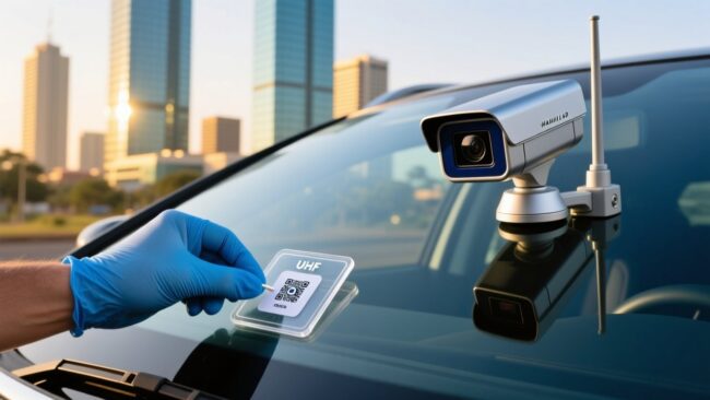 blog-cover-1781510500001 UHF windshield RFID tag for Kenya NTSA vehicle registration with Nairobi cityscape and traffic reader