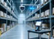 UHF vs HF warehouse RFID technology comparison with industrial scanner and tagged boxes