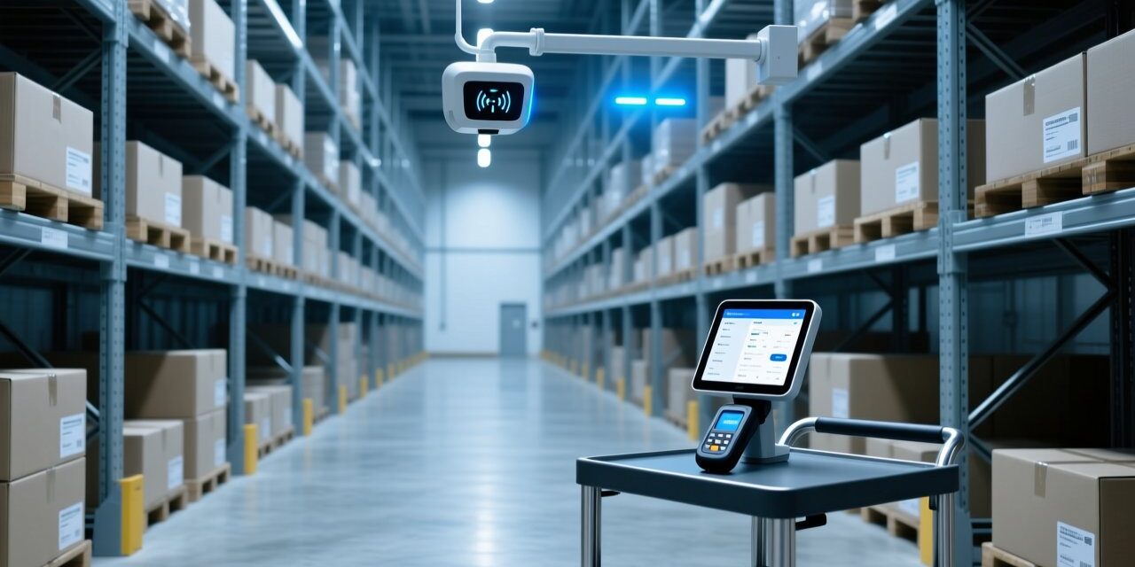 blog-cover-1781511314959 UHF vs HF warehouse RFID technology comparison with industrial scanner and tagged boxes