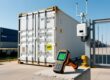 RFID seal tag on refrigerated container preventing cargo theft in East African port