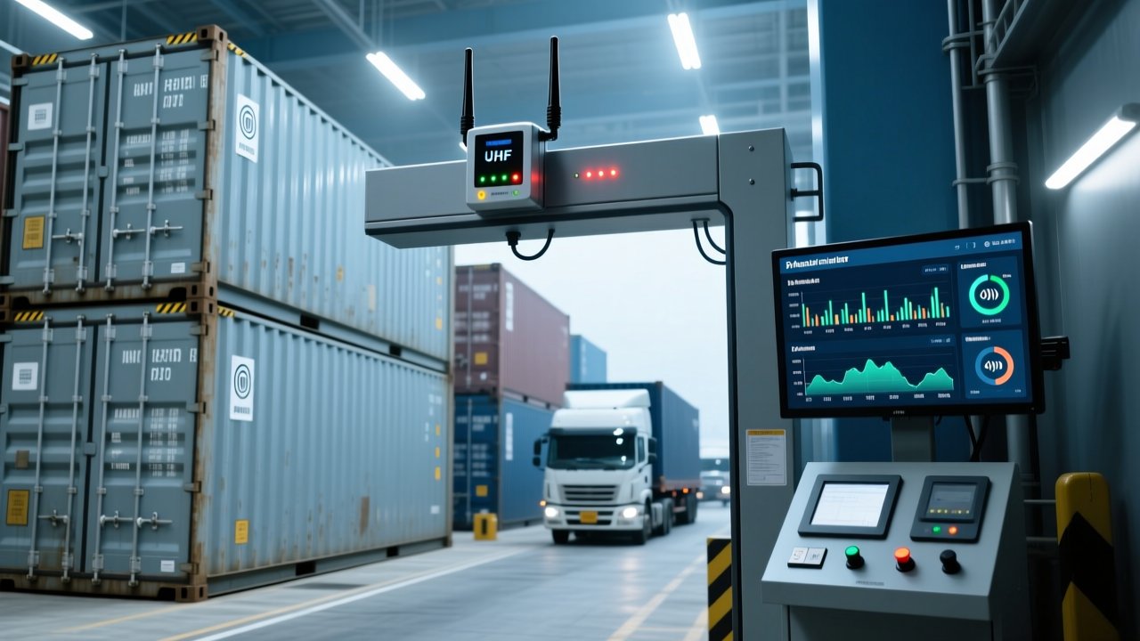 UHF RFID gate automation system tracking containers at Mombasa port