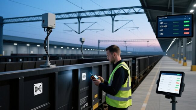 blog-cover-1782264692174 UHF RFID tags on European freight wagons and handheld scanner in rail yard