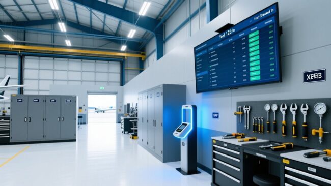 blog-cover-1782264693885 UHF RFID tool tracking system in European aviation MRO hangar with tagged tools and fixed reader portal