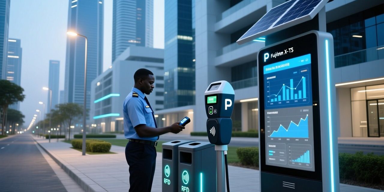 blog-cover-1782264786684 Smart city RFID parking and waste bin tracking in East Africa with handheld reader and tagged bin on modern street
