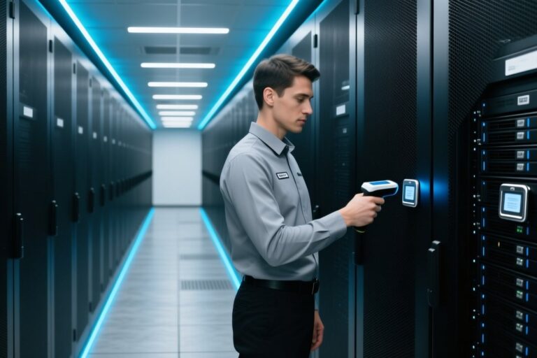 On-metal RFID tag selection guide for data centers and mining operations, showing durable RFID tags attached to metal equipment.