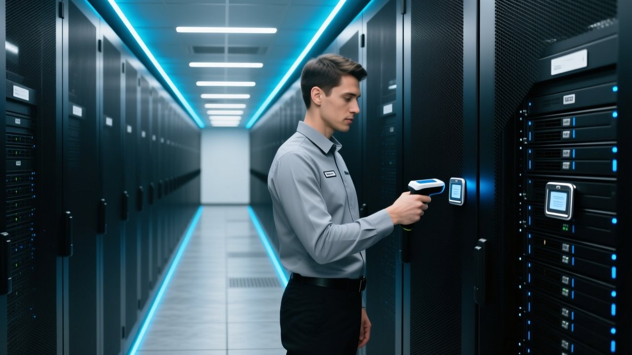 On-metal RFID tag selection guide for data centers and mining operations, showing durable RFID tags attached to metal equipment.