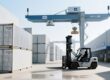 Port yard with containers and outdoor UHF RFID tag achieving long read range