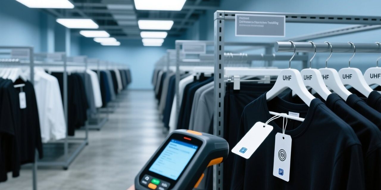 blog-cover-1784526905866 UHF hang tag and NFC inlay on fashion garment in warehouse inventory management scene