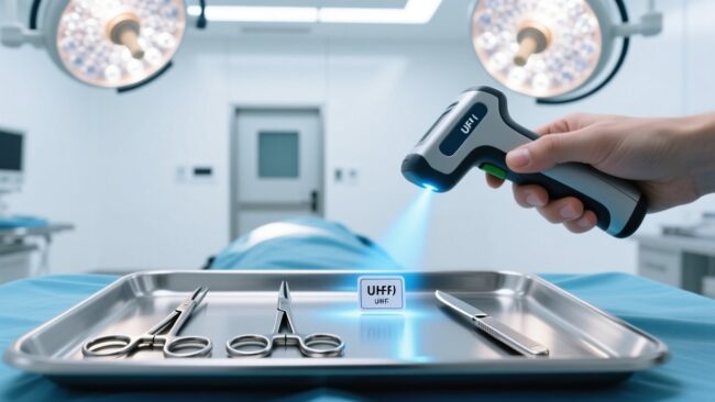 blog-cover-1784526920552 Miniature RFID tag on surgical instrument being scanned for inventory management