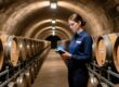 UHF RFID on-metal barrel tag being scanned in a wine cellar