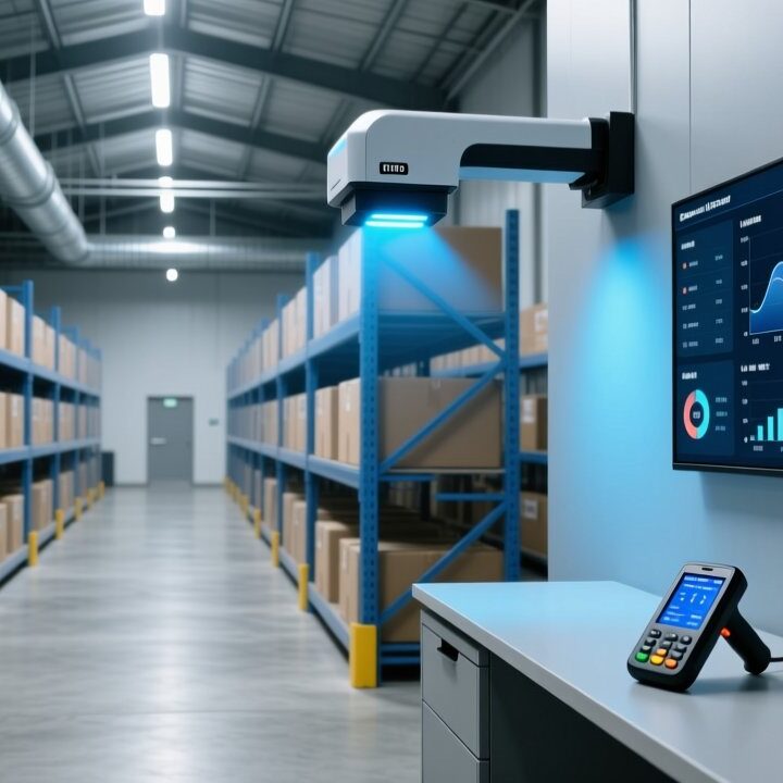RFID middleware vs cloud platform software stack comparison concept with warehouse technology