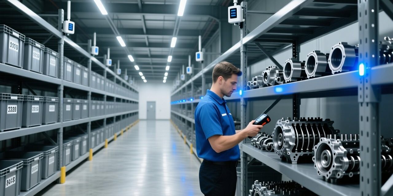 blog-cover-1784527064403 UHF RFID handheld scanner scanning automotive parts in a German supplier warehouse