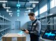 RFID site survey with handheld scanner and heatmap on tablet in a warehouse