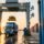 Indonesian port container gate with RFID reader and antenna scanning a truck