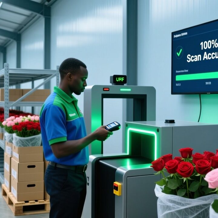 RFID pallet tracking for Kenyan flower exports at warehouse loading dock
